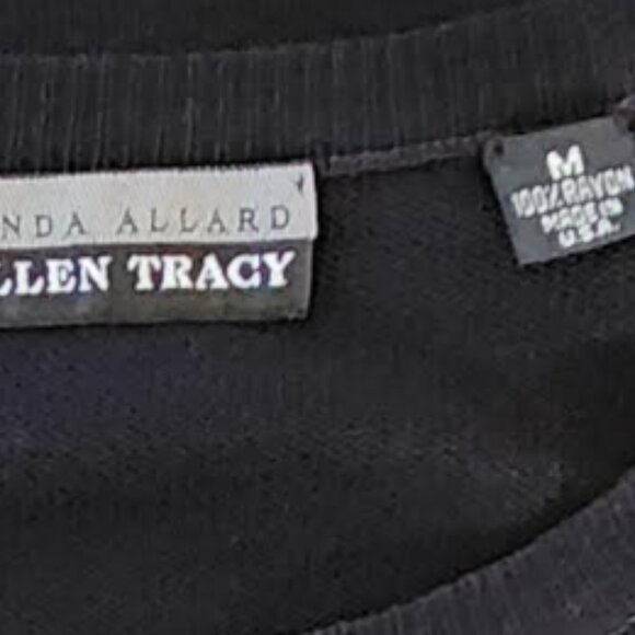 Linda Allard Ellen Tracy black rayon pullover - Picture 2 of 4